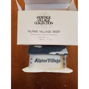 Alpine Village Sign #6571-4 Heritage Village Collection -Retired-